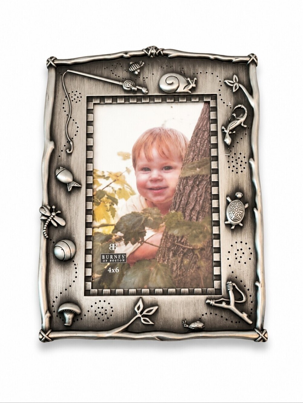 3/$30 BURNES OF BOSTON Fishing Fisherman Outdoor Boy's Metal Frame 4 x 6